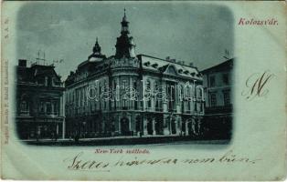 1899 (Vorläufer) Kolozsvár, Cluj; New York szálloda, Csiky Mihály, Schuster Emil üzlete. Kováts P. fiai kiadása / hotel, shops (EB)