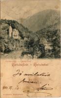 1902 Herkulesfürdő, Baile Herculane; Cserna-völgy, villa. R. Krizsány kiadása / Cserna-Thal / valley, villa, spa (lyukak / pinholes)