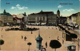 Arad, Szabadság tér, Szántó Mór és Társa, Limbeck János és Fia üzlete. Kerpel Izsó kiadása / square, shops