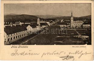 1908 Újgradiska, Novagradiska, Nova Gradiska; Sva prava pridrzana / Fő tér, templomok / main square, churches (apró szakadások / small tears)