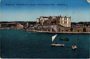 1916 Kraljevica, Portoré, Porto Ré; Hrv. primorje, Grad Frangapani, Sanatorium. Ed. Feitzinger No. 6. (EK)