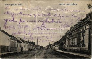 1913 Újgradiska, Novagradiska, Nova Gradiska; Frankopanova ulica / utca / street (EK)