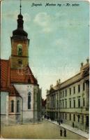 1916 Zagreb, Zágráb; Markov trg., Kr. sabor / square, church (r)