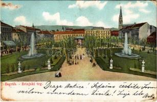 1904 Zagreb, Zágráb; Zrinjski trg / square (kis szakadás / small tear)