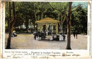 1906 Topuszka, Topusko; Perivoj kod blatnih kupkah, Hrvatska / zenepavilon / music pavilion in the spa park (EK)