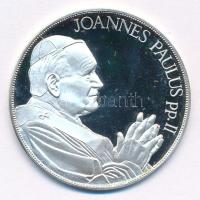 Fülöp Zoltán (1951-2004) 1991. Őszentsége II. János Pál pápa magyarországi látogatása emlékére 1991 kétoldalas jelzett Ag emlékérem kapszulában (15,93g/0.999/42,5mm) T:AU patina, ujjlenyomat, karc