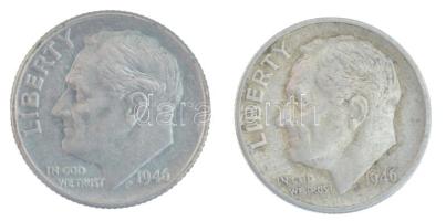 Amerikai Egyesült Államok 1946-1946D 10c Ag "Roosevelt" (2xklf) T:XF-VF patina
USA 1946-1...