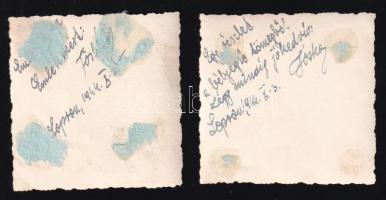 1944, Sopron, 2 db humoros katonai életkép a II. világháború idejéből, hátoldalán feliratozott és da...