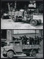 cca 1940 előtti felvételek régi teherautókról, 3 db modern nagyítás a néhai Lapkiadó Vállalat fotólaborjának archívumából, 10x15 cm