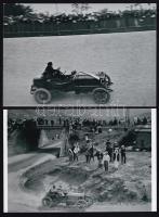 cca 1920 Régi autóversenyek, 3 db modern nagyítás a néhai Lapkiadó Vállalat fotólaborjának archívumából, 10x15 cm