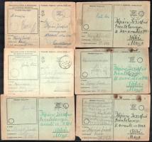 1944 18 db tábori postai levelezőlap II. világháború idejéből, ugyanazon honvédtól Szentetornyára, Békés megyébe küldve, részben kissé foltos
