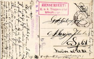 1917 Banja Luka, Banjaluka; Vorstadt, Bahnhof / railway station + "K.u.k. Reservespital in Banj...