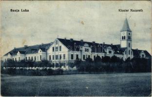 1917 Banja Luka, Banjaluka; Kloster Nazareth / church + K. und K. Milit. Post Banjaluka (EK)