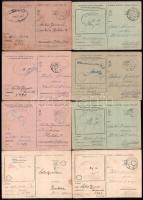 1944 össz. 18 db tábori postai levelezőlap II. világháború idejéből, ugyanazon honvédtól Orosházára, Békés megyébe küldve. Részben kissé foltos.