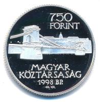 1998. 750Ft Ag "Budapest 125 éves" kapszulában T:PP Adamo EM149