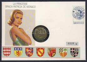 Monaco 1943. 2Fr bélyeges érmés borítékon, hátoldali ismertető tanúsítvánnyal T:3 Csak 7000 db!