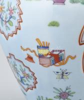 Herendi kínai mintás, koi-halas nagy méretű fedeles urnaváza. Kézzel festett, jelzett, repedéssel m:...