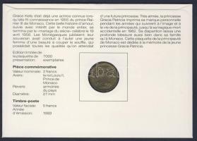 Monaco 1943. 2Fr bélyeges érmés borítékon, hátoldali ismertető tanúsítvánnyal T:3 Csak 7000 db!