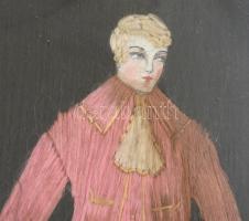 Selyem kép párban. Üvegezett fa keretben 38x31 cm