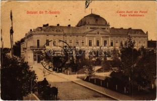 1909 Turnu Severin, Szörényvár; Casele Aurel din Parcul Tudor Vladimirescu / street view, restaurant, beer hall, park (fa)
