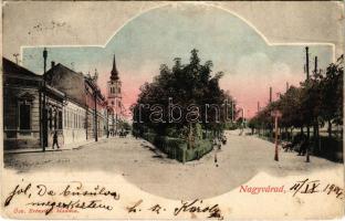 1904 Nagyvárad, Oradea; utca és sétány. Özv. Erényi S. kiadása / street, promenade (Rb)