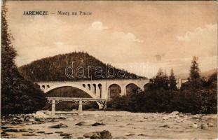 1911 Yaremche, Jaremce; Mosty na Prucie / Prut river, railway bridge + ESZÉK-SZEGED 29. vasúti bélyegzés