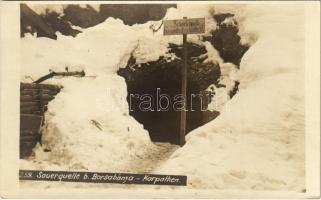 Borsabánya, Baia Borsa, Baile Borsa (Máramaros); Sauerquelle, Schwefelquelle Gesundheitsschädlich / Kénes forrás / sulfur water spring. photo (non PC)