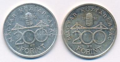 1992. 200Ft Ag "MNB" (2x) T:XF patina, kis karc
Adamo F13