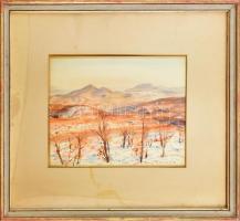 Diósy Antal (1895-1977): Táj. Akvarell, papír, jelzett. üvegezett fa keretben, 28×38 cm
