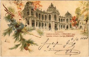 1898 (Vorläufer) Budapest XIV. Városliget, Ezredéves Országos Kiállítás, Reneszánsz (Renaissance) udvar. barna 2kr Ga. litho s: Cserna (EK)