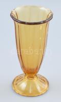 Borostyán üveg váza. Hibátlan. 20 cm