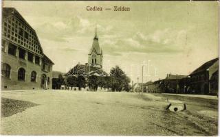 Feketehalom, Zeiden, Codlea; Fő utca, étterem. Atelier Gust / main street, restaurant (lyuk / pinhole)