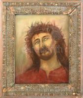 Feszty Árpád jelzéssel: Jézus. Olaj, vászon. Javított. Dekoratív, sérült fakeretben. 57x46,5 cm