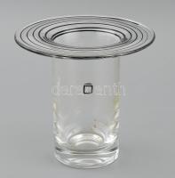 Chendorf retro design üveg váza. Jelzett, hibátlan. m: 15 cm, d: 16 cm