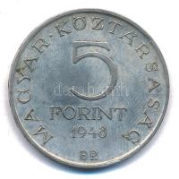 1948. 5Ft Ag "Petőfi" T:AU,XF patina Adamo EM1
