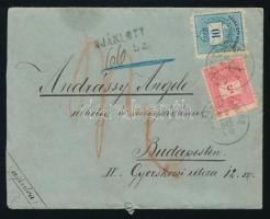 1882 Ajánlott levél 5kr + 10kr bérmentesítéssel