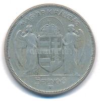 1930. 5P Ag "Horthy jobbra" T:F patina Adamo P8