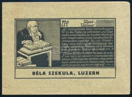 cca 1900 Szekula Béla, Luzern német és francia nyelvű bélyeggyűjtő album papírlapokkal, bélyegek és bejegyzések nélkül, tűzött papírkötés, 11x15 cm