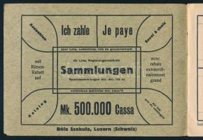 cca 1900 Szekula Béla, Luzern német és francia nyelvű bélyeggyűjtő album papírlapokkal, bélyegek és ...