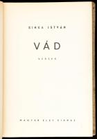 Sinka István: Vád. Versek. Bp.,1939,Magyar Élet, 262 p. Kiadói egészvászon-kötés, foltos borítóval