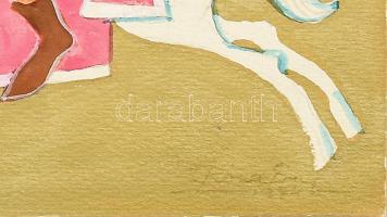 Róna Emy (1904-1988): Variációk Ezeregy-éjszaka témára II., 1974. Vegyes technika, papír, jelezve jo...