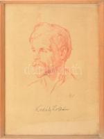 Kunwald Cézár (1870-1947). Kodály Zoltán arcképe, 1928. Litográfia, papír, jelzett. Üvegezett fakeretben. 59x43 cm