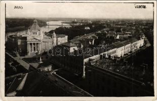1931 Arad, Vedere / látkép, Kultúrpalota, Felső kereskedelmi iskola / general view, palace of culture, commercial school. photo (fa)
