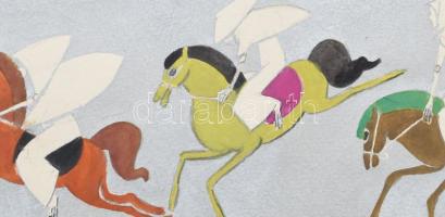 Róna Emy (1904-1988): Illusztráció az Ezeregy-éjszaka-meséiből, 1976. Vegyes technika, papír, jelezv...