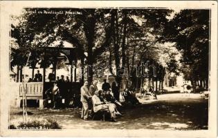 1934 Kovásznafürdő, Baile Covasna; Parcul cu pavilionul muzicei / park és zenepavilon / park, music pavilion, spa. Neuhausler photo (fl)