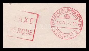 1946 (23. díjszabás) Levél készpénzes bérmentesítéssel Budapestről New Yorkba, a díjszabás utolsó na...