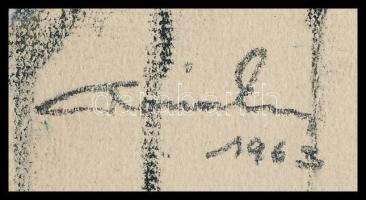 Róna Emy (1904-1988), 2 db mű: Majmok. Kréta, papír, egyik jelzett és datált (Róna Emy 1963), 20×15 ...