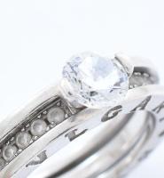 Ezüst(Ag) gyűrű forgatható középrésszel, Bulgari jelzéssel, méret: 54, bruttó: 7,1 g