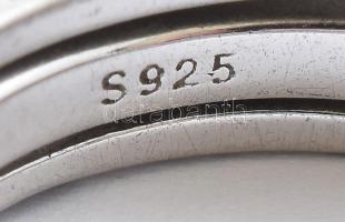 Ezüst(Ag) gyűrű forgatható középrésszel, Bulgari jelzéssel, méret: 54, bruttó: 7,1 g