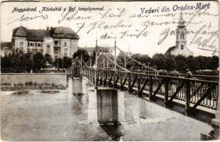1922 Nagyvárad, Oradea; Körös híd, Református templom / Cris river bridge, Calvinist church (b)